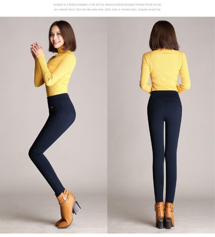 Lady Casual Leggings Winter Warm Velvet