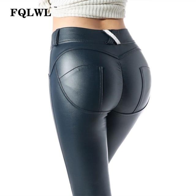 Warm Fur Faux Pu Leather Leggings