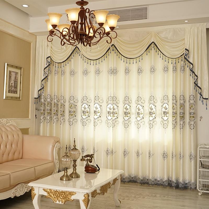 European Hollow Embroidery Semi-shading Curtains - Shop The Deals