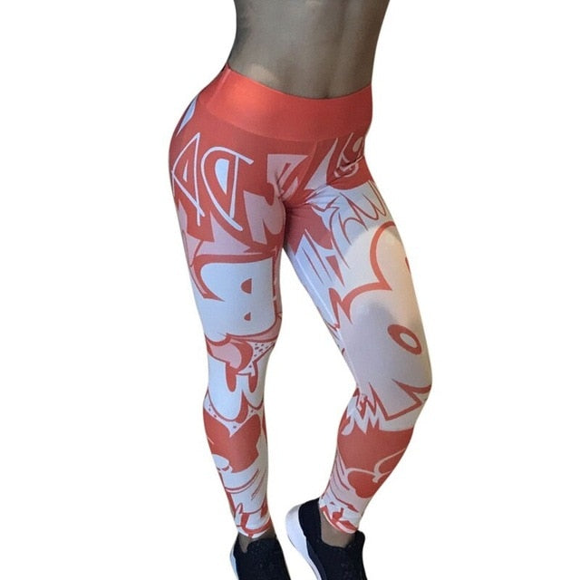 Sexy Mesh Printed Leggings