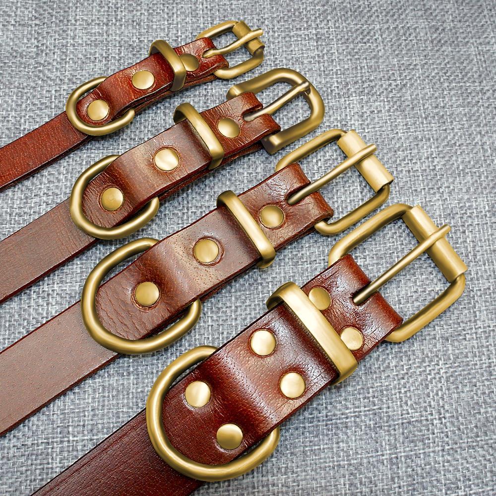 Personalized Dog ID Collar Genuine Leather