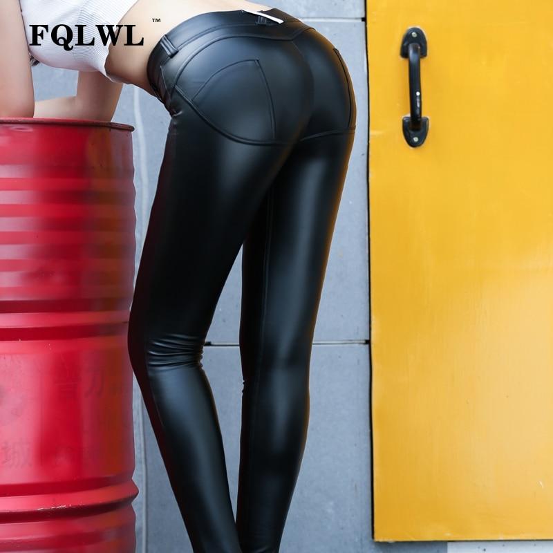Warm Fur Faux Pu Leather Leggings