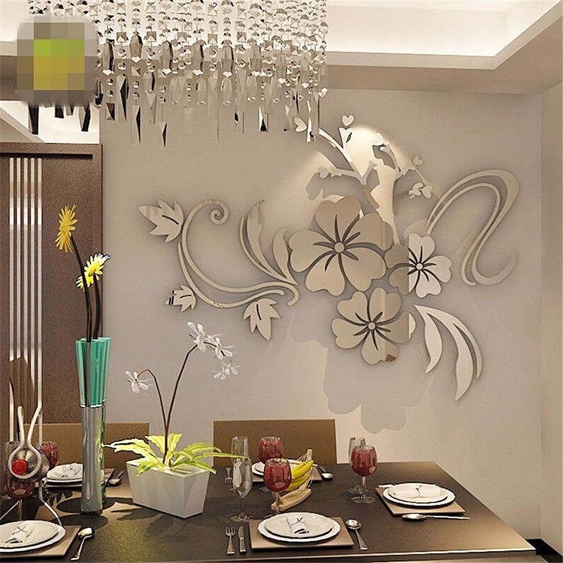 Elegant Acrylic Plum Flower Wall Sticker