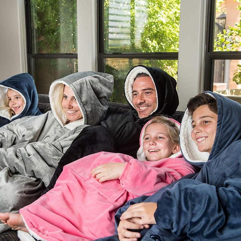 Warm thick Hooded Sweater Blanket