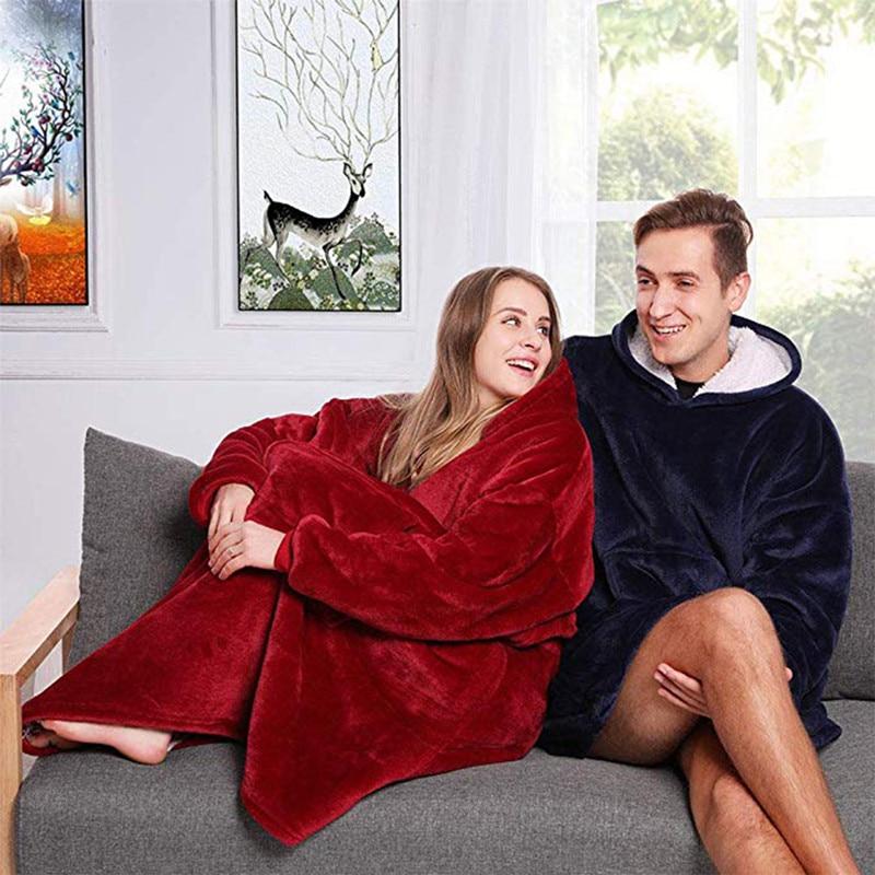 Warm thick Hooded Sweater Blanket