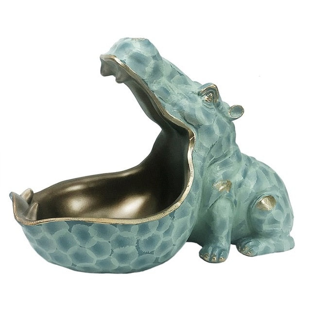 Hippo Figurines Keychain Storage Decoration