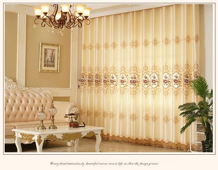 European Hollow Embroidery Semi-shading Curtains