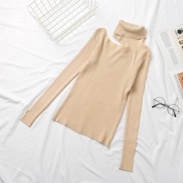 Knitted Women Sweater Sexy Off Shoulder