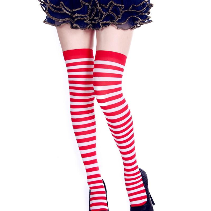 Red White Striped Long Stocking