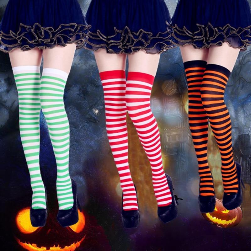 Red White Striped Long Stocking