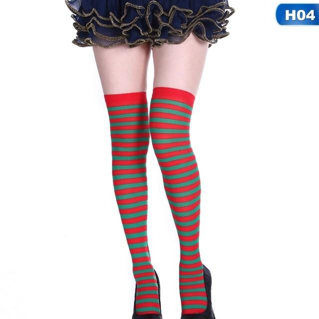 Red White Striped Long Stocking