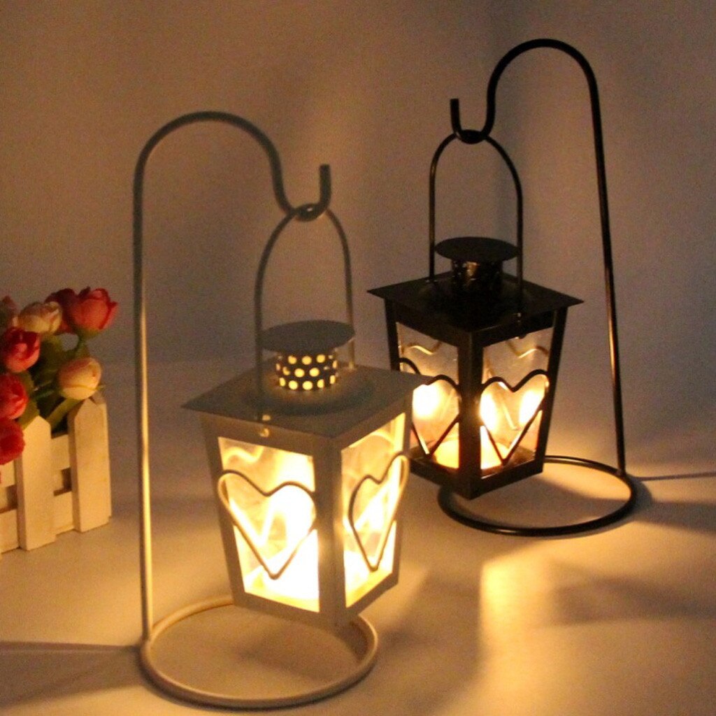 Iron Candlestick Lantern Home Decor