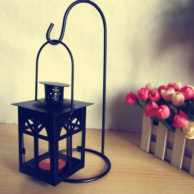 Iron Candlestick Lantern Home Decor