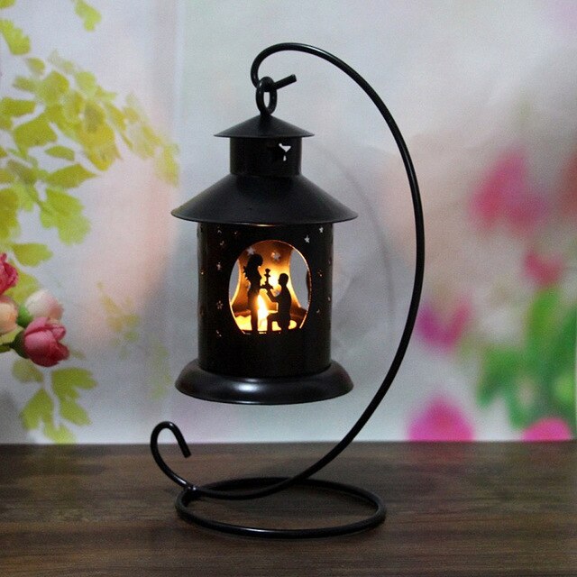Iron Candlestick Lantern Home Decor